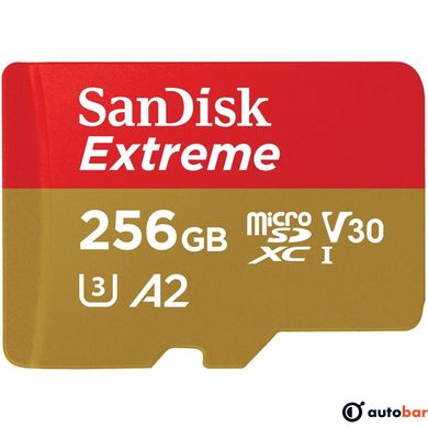 microSDXC (UHS-1 U3) SanDisk Extreme A2 256Gb class 10 V30 (R190MB/s,W130MB/s) (adapter SD)