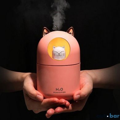 Зволожувач повітря Humidifier H2O Cat USB із котиком на 300мл. Колір: рожевий