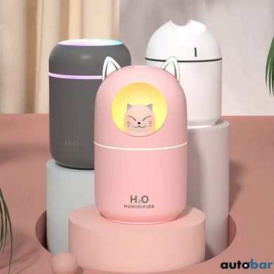 Зволожувач повітря Humidifier H2O Cat USB із котиком на 300мл. Колір: рожевий