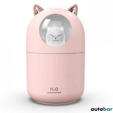 Зволожувач повітря Humidifier H2O Cat USB із котиком на 300мл. Колір: рожевий