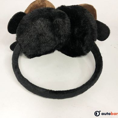 Хутряні навушники панда. Колір: чорний