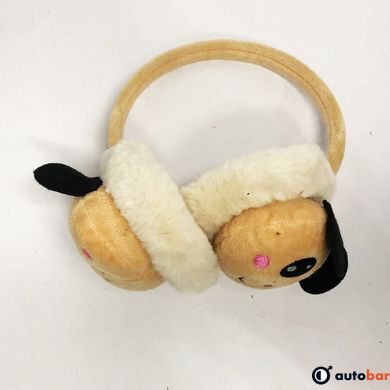 Хутряні навушники панда. Колір: бежевий