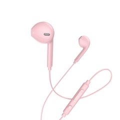 Навушники HOCO M55 Memory sound wire control earphones with mic Pink 6957531099925