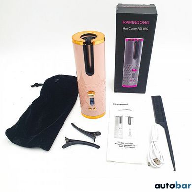 Плойка авто-бігуді для завивки волосся бездротовий Ramindong Hair curler. Колір: рожевий