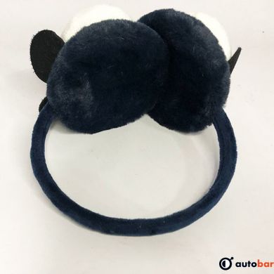Хутряні навушники панда. Колір: синій