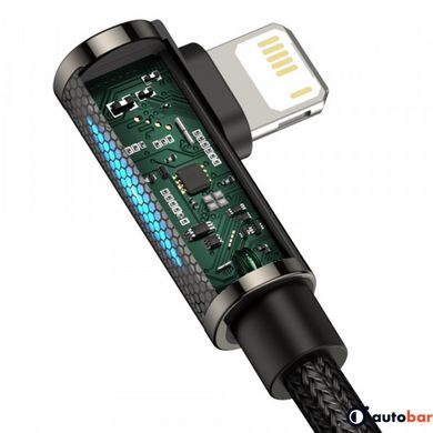 Кабель Baseus USB AM-Lightning M, 1 м, 2.4A, 90° Чорний, Legend Series Elbow (CALCS-01)