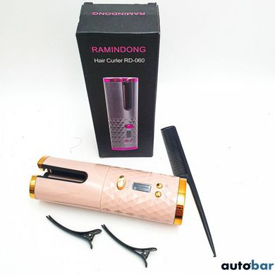 Плойка авто-бігуді для завивки волосся бездротовий Ramindong Hair curler. Колір: рожевий