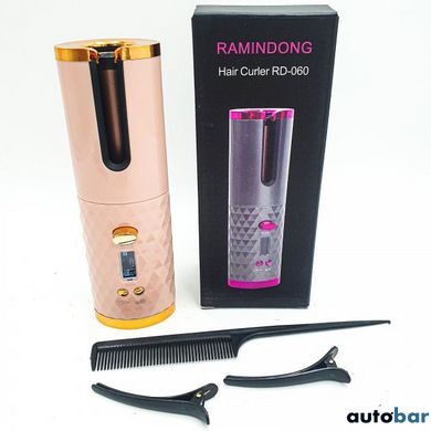 Плойка авто-бігуді для завивки волосся бездротовий Ramindong Hair curler. Колір: рожевий