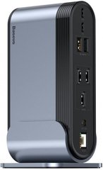 Док-станція Baseus USB3.2 Type-C-->3xHDMI/2xUSB-C/5xUSB/RJ45/SD/TRRS 3.5mm/PD 100W + БЖ 16 in 1 (CAHUB-DG0G)