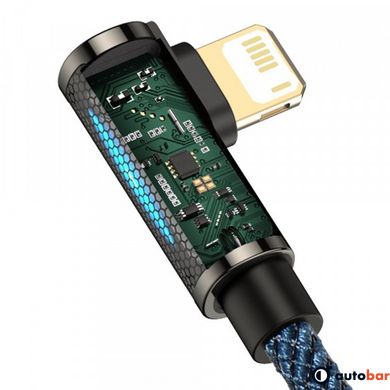 Кабель Baseus USB AM-Lightning M, 1 м, 2.4A, 90° Синій, Legend Series Elbow (CACS000003)