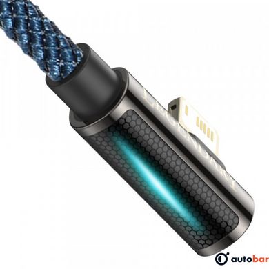 Кабель Baseus USB AM-Lightning M, 1 м, 2.4A, 90° Синій, Legend Series Elbow (CACS000003)
