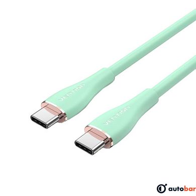 Кабель Vention USB 2.0 C Male to C Male 5A Cable 1.5M Light Green Silicone Type (TAWGG)