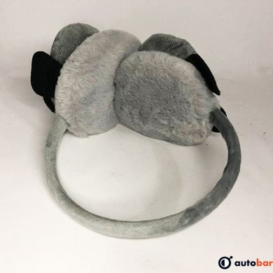Хутряні навушники панда. Колір: сірий