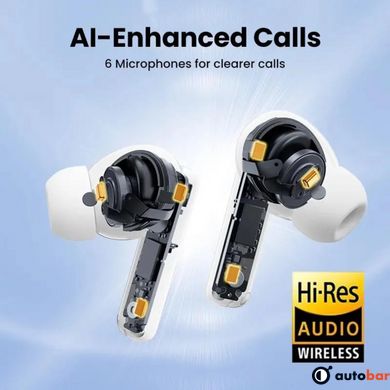 Бездротові навушники UGREEN WS200 HiTune T6 Hybrid Active Noise-Cancelling Earbuds(UGR-15158)