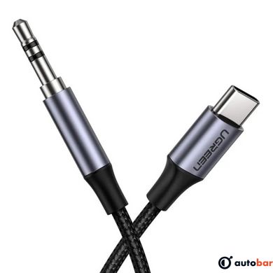 Кабель UGREEN AV143 Round USB-C Audio Cable 3.5mm M/M Aluminum Shell 1m (Deep Gray)(UGR-30633)