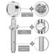 Душова турболейка високого тиску, водозберігаюча насадка для душу з вентилятором з унікальним малюнком води. Колір: срібний