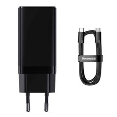 МЗП Baseus GaN3 Pro Fast Charger 2C+U 65W (Cable Type-C to Type-C 100W(20V/5A) 1m) Black CCGP050101