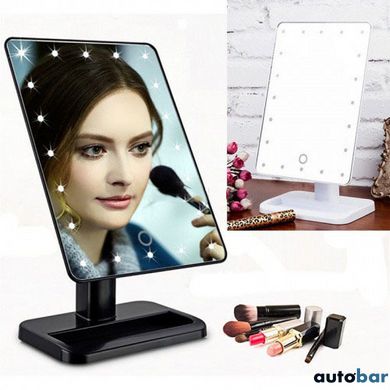 Дзеркало для макіяжу з 16 LED підсвічуванням Mirror White. Колір: чорний