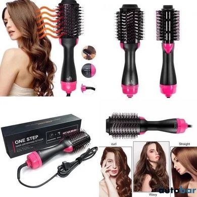 Фен Щітка гребінець 3в1 One step Hair Dryer 1000 Вт 3 режими випрямляч для укладання волосся стайлер з функцією іонізації