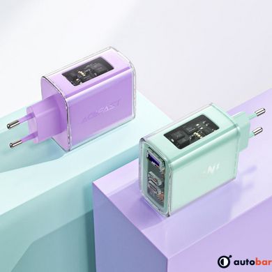 Мережевий зарядний пристрій ACEFAST A45 Sparkling series PD65W GaN (2*USB-C+USB-A) charger Mountain mist
