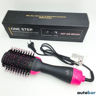 Фен Щітка гребінець 3в1 One step Hair Dryer 1000 Вт 3 режими випрямляч для укладання волосся стайлер з функцією іонізації