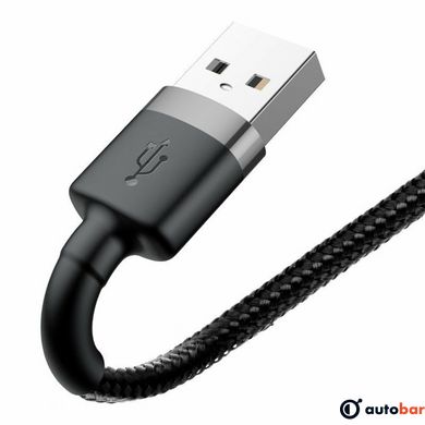 Кабель Baseus Cafule Cable USB For Lightning 2.4A 0.5m Gray+Black