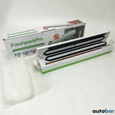 Вакууматор Freshpack Pro вакуумний пакувальник їжі, побутової. Колір зелений