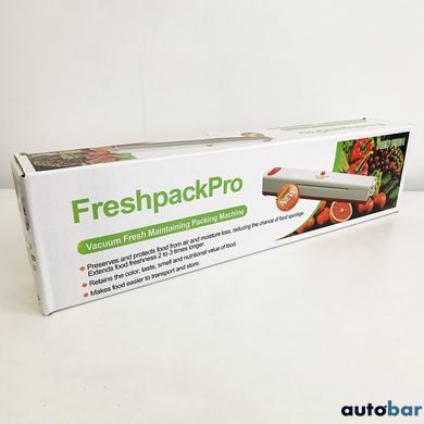 Вакууматор Freshpack Pro вакуумний пакувальник їжі, побутової. Колір зелений