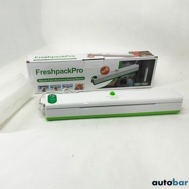 Вакууматор Freshpack Pro вакуумний пакувальник їжі, побутової. Колір зелений