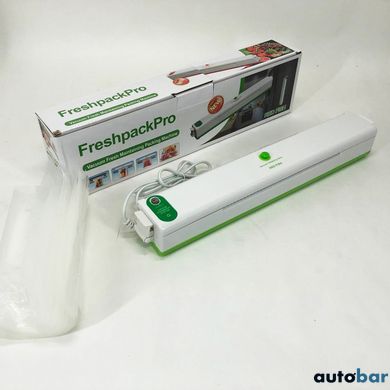 Вакууматор Freshpack Pro вакуумний пакувальник їжі, побутової. Колір зелений