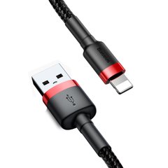 Кабель Baseus Cafule Cable USB For Lightning 2.4A 0.5m Red+Black CALKLF-A19