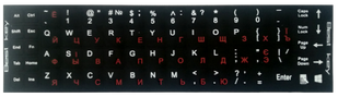 Наклейки на клавiатуру непрозорі, чорні (68 клавіш) 132195