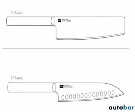 Набір ножів з 2 предметів Xiaomi HuoHou Heat Knife Set Black 2 pcs