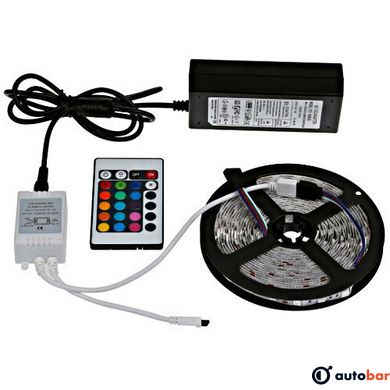 Світлодіодна стрічка SMD 5050 RGB LED 5 м IP65 з пультом та блоком живлення USB, 5м, Стрічка світлодіодна 5050