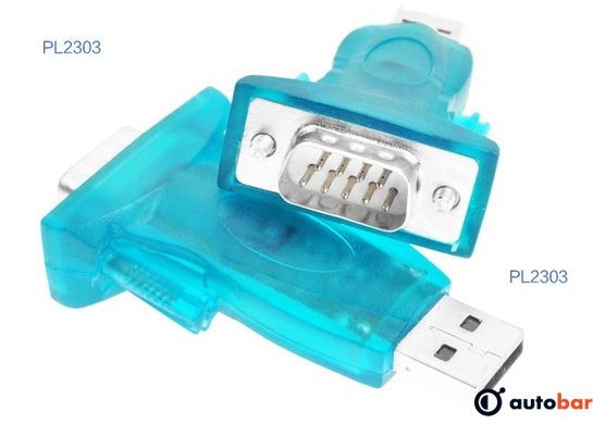 Перехідник USB --> COM (RS232) 9pin, Chipset PL-2303, синій B00376