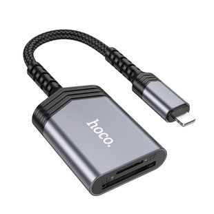 Кардрідер HOCO UA25 2-in-1 card reader iP Metal Gray