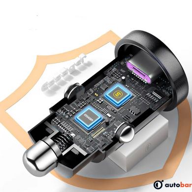 Автомобільний зарядний пристрій Essager Gyroscope Mini Charger USB-A + Type-C 30W black (ECCAC-TL01)