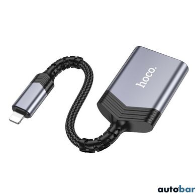 Кардрідер HOCO UA25 2-in-1 card reader iP Metal Gray