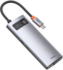 Док-станція Baseus USB3.1 Type-C -->USB Type C PD 100W/HDMI 4K 30Hz/3*USB3.2 Gen1/RJ45, 6in1 Grey (CAHUB-CW0G)