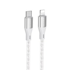 Кабель BOROFONE BX96 Ice crystal PD silicone charging data cable iP Gray