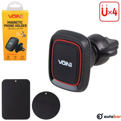 Тримач мобільного телефону VOIN UHV-5002BK/RD магнітний на дефлектор