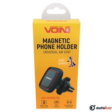 Тримач мобільного телефону VOIN UHV-5002BK/RD магнітний на дефлектор