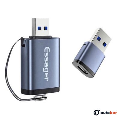 Адаптер Essager Soray OTG (Type-C Female to USB -AMale) USB3.0 Adaptor grey (EZJCA-SRB0G)