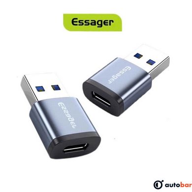 Адаптер Essager Soray OTG (Type-C Female to USB -AMale) USB3.0 Adaptor grey (EZJCA-SRB0G)