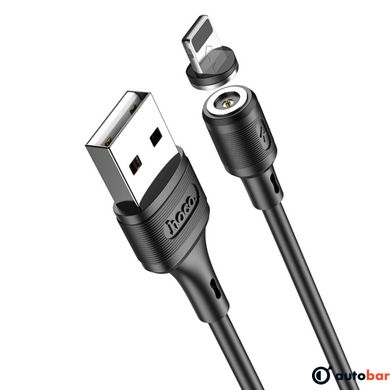 Кабель HOCO X52 USB to Ip 3A, 1m, PVC, PVC connectors, magnetic, Black