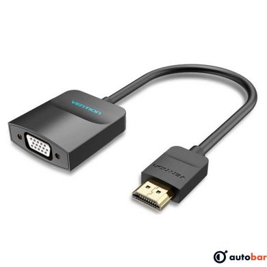Адаптер Vention HDMI to VGA Converter with Female Micro USB and Audio Port 0.15M Black (42161)