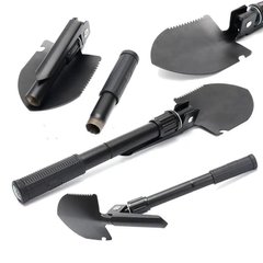 Складна лопата, туристична лопата для кемпінгу, міні лопата, саперна лопата Shovel Mini + чохол. Колір: чорний