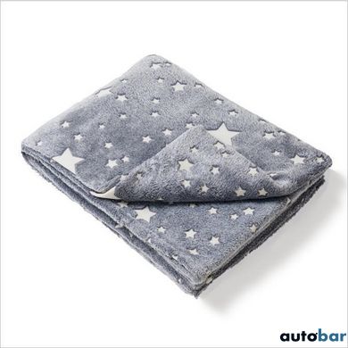 Плед, що світиться в темряві, плюшеве покривало Blanket kids Magic Star 150х100 см флісова ковдра. Колір: сірий