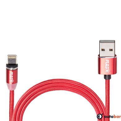 Кабель магнітний PULSO USB - Lightning 2,4А, 1m, red (тільки зарядка)
