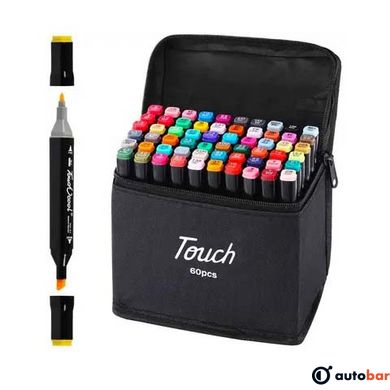 Набір маркерів скетч для малювання Touch 60 шт./уп. двосторонні професійні фломастери для художників